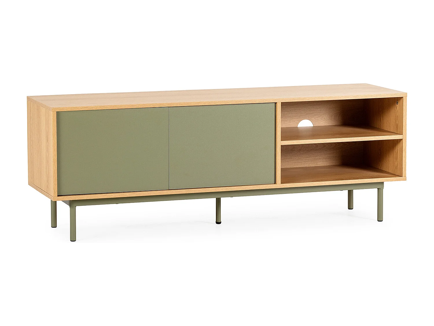 TV-Schrank Cuzco 2 türen Eichenfarbe/grün