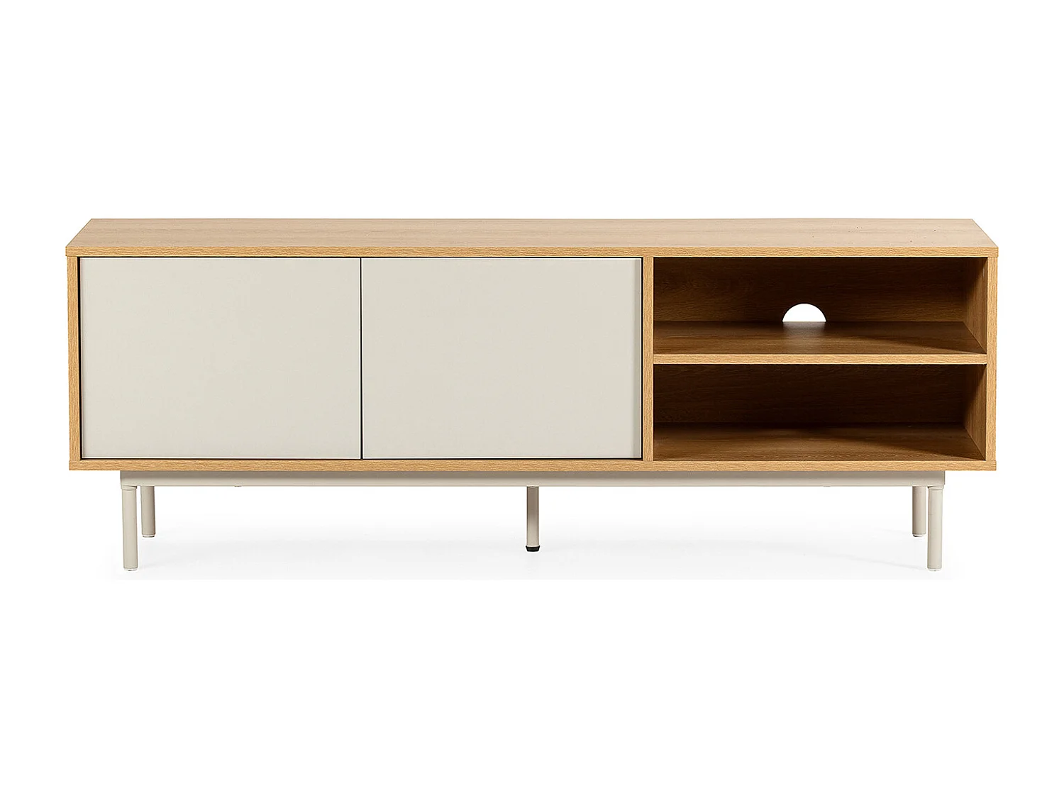 TV-Schrank Cuzco 2 türen Eichenfarbe/grau