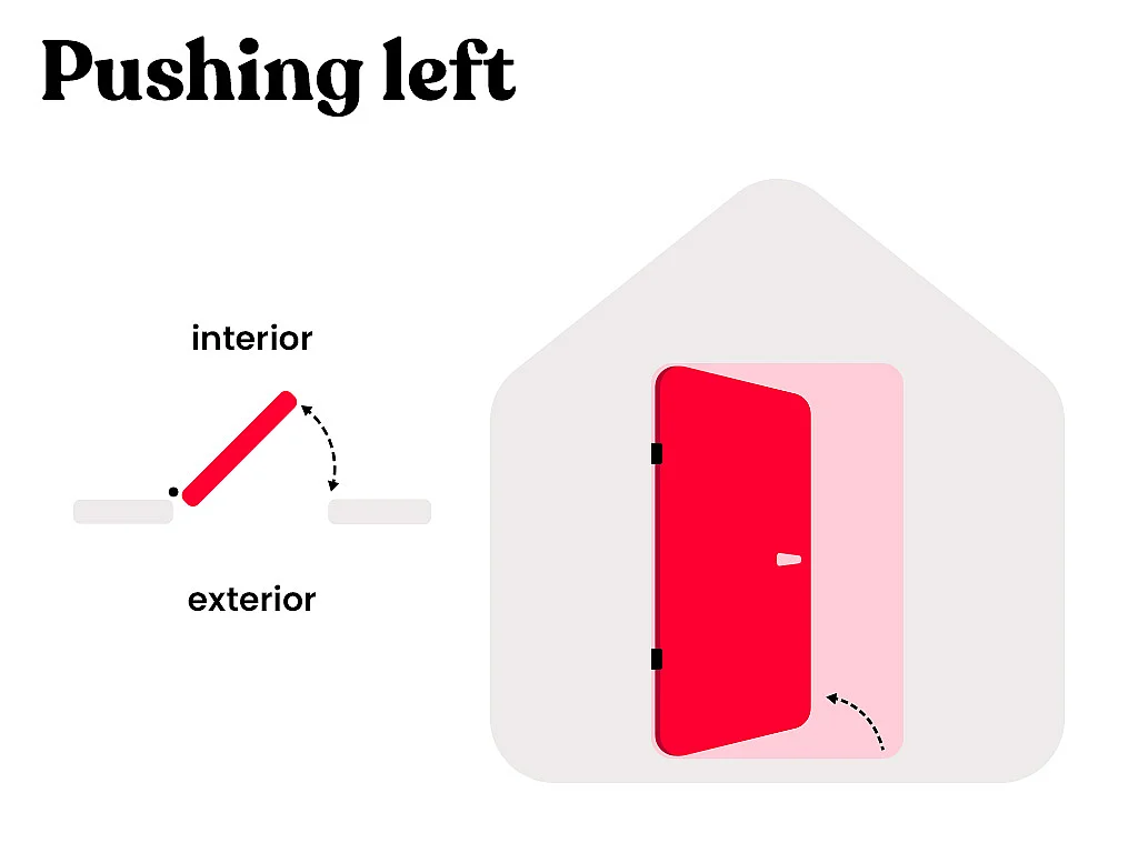 Full Steel and Stainless Steel Front Door H81 x W100 cm - Smoked Glass - Beige and Black - 2.2 in Thick - Left Push - BRAGA