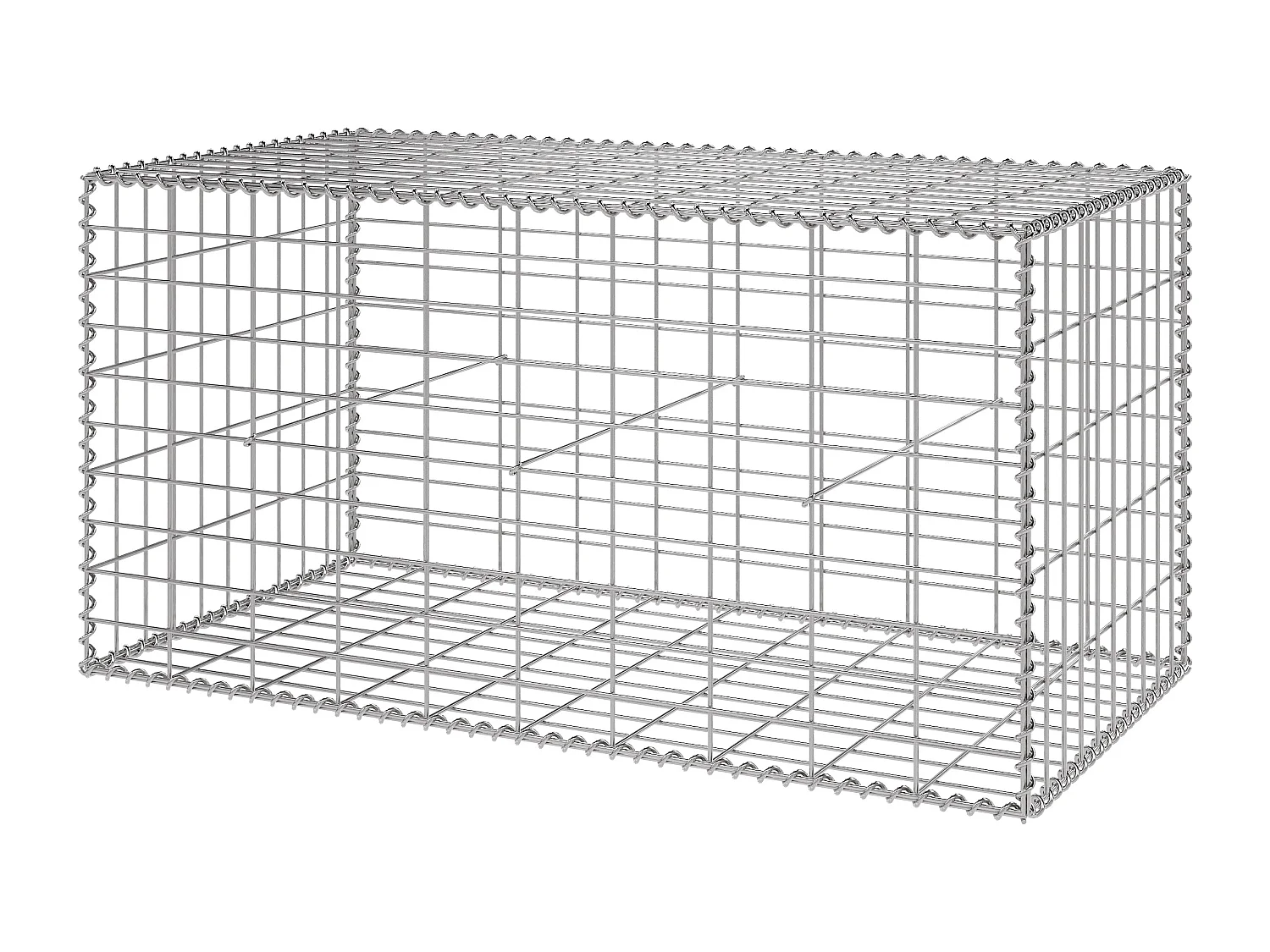 Gabion en acier galvanisé - L100 x l50 x H50 cm - Maille 5 x 10 cm - TERACO