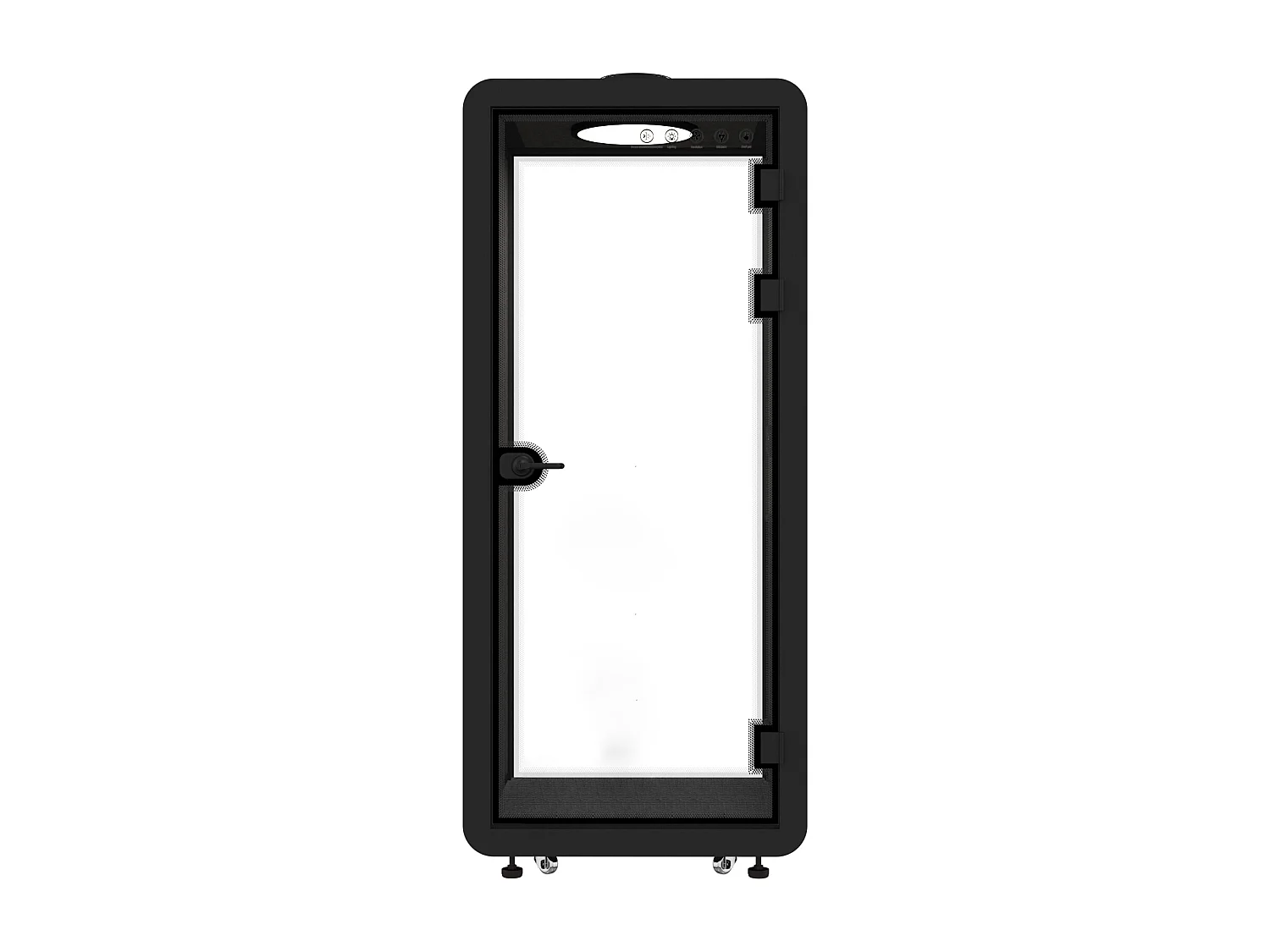 Cabine acoustique en aluminium et verre trempé - 1 personne - Noir - NABARU