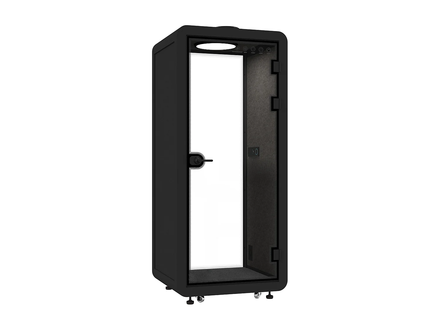 Cabine acoustique en aluminium et verre trempé - 1 personne - Noir - NABARU