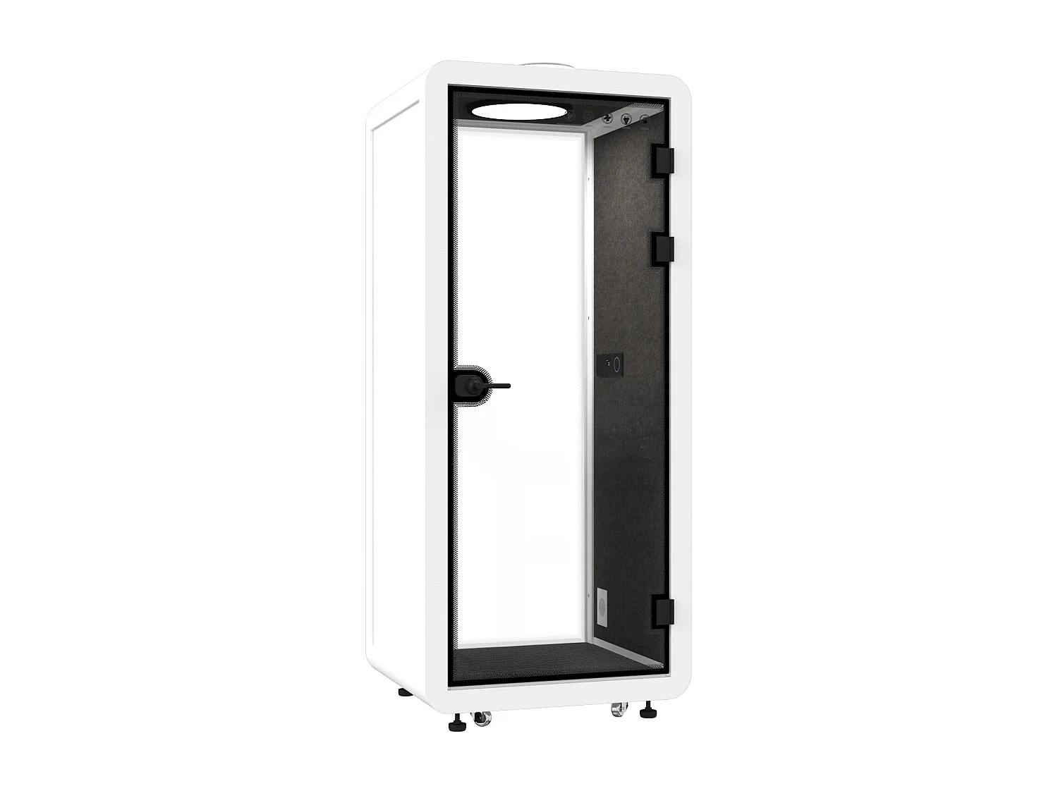 Cabine acoustique en aluminium et verre trempé - 1 personne - Blanc - NABARU