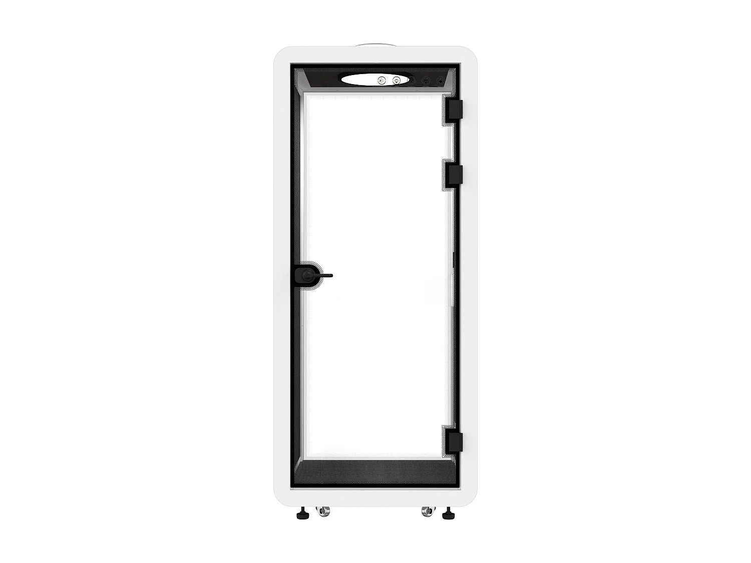 Cabine acoustique en aluminium et verre trempé - 1 personne - Blanc - NABARU