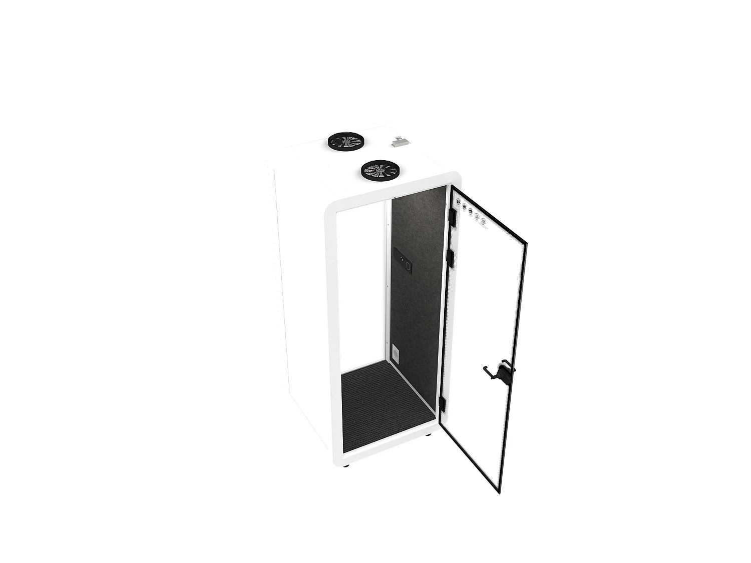 Cabine acoustique en aluminium et verre trempé - 1 personne - Blanc - NABARU