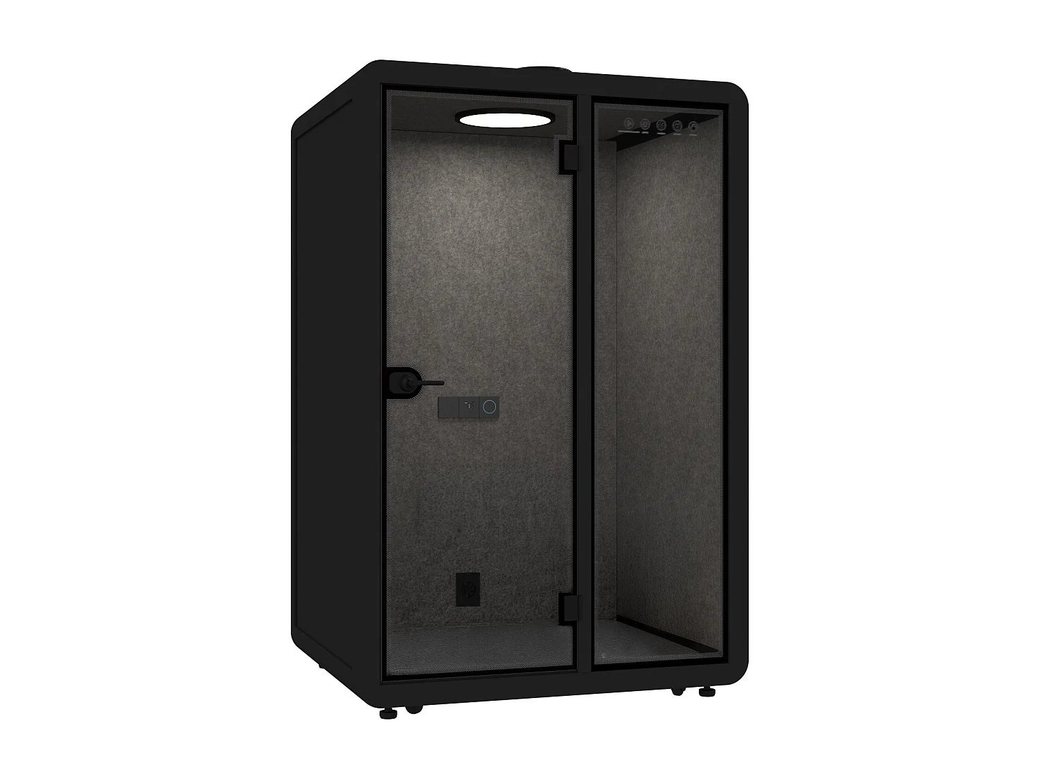 Cabine acoustique en aluminium et verre trempé - 2 personnes - Noir - NABARU