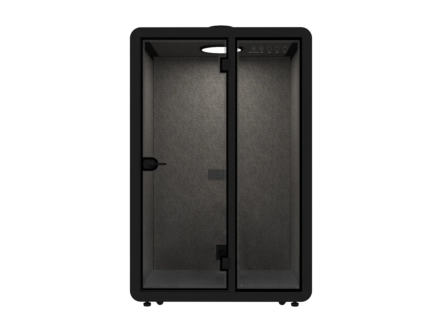 Cabine acoustique en aluminium et verre trempé - 2 personnes - Noir - NABARU