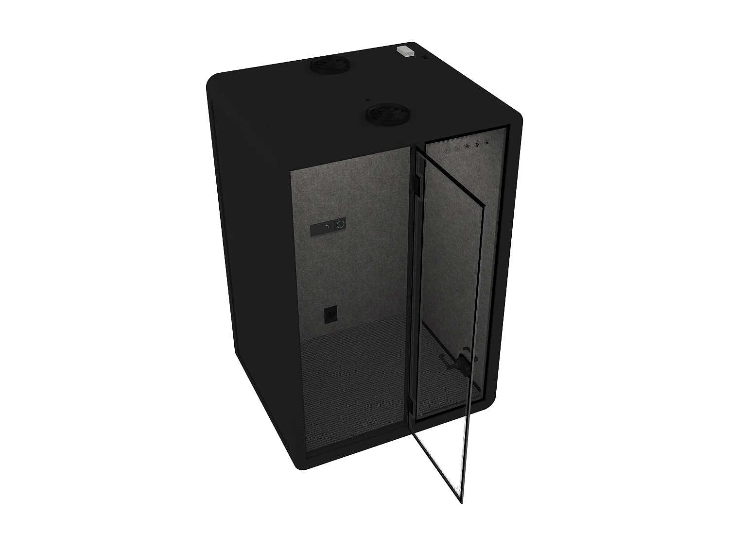 Cabine acoustique en aluminium et verre trempé - 2 personnes - Noir - NABARU