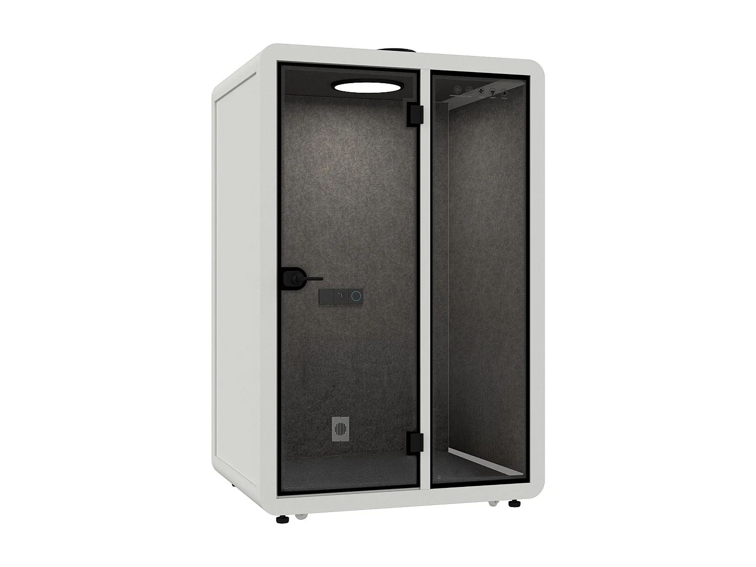 Cabine acoustique en aluminium et verre trempé - 2 personnes - Blanc - NABARU