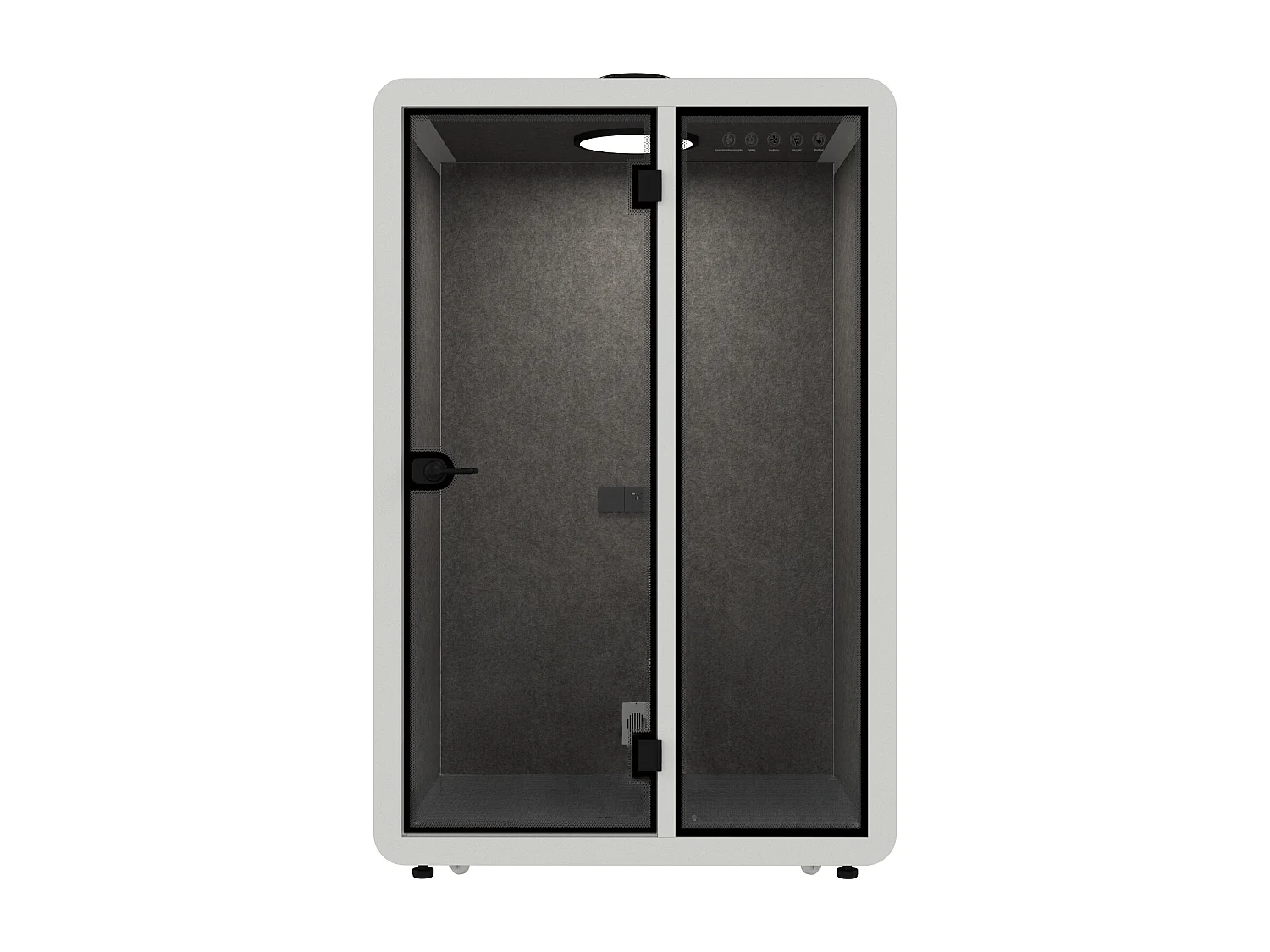 Cabine acoustique en aluminium et verre trempé - 2 personnes - Blanc - NABARU