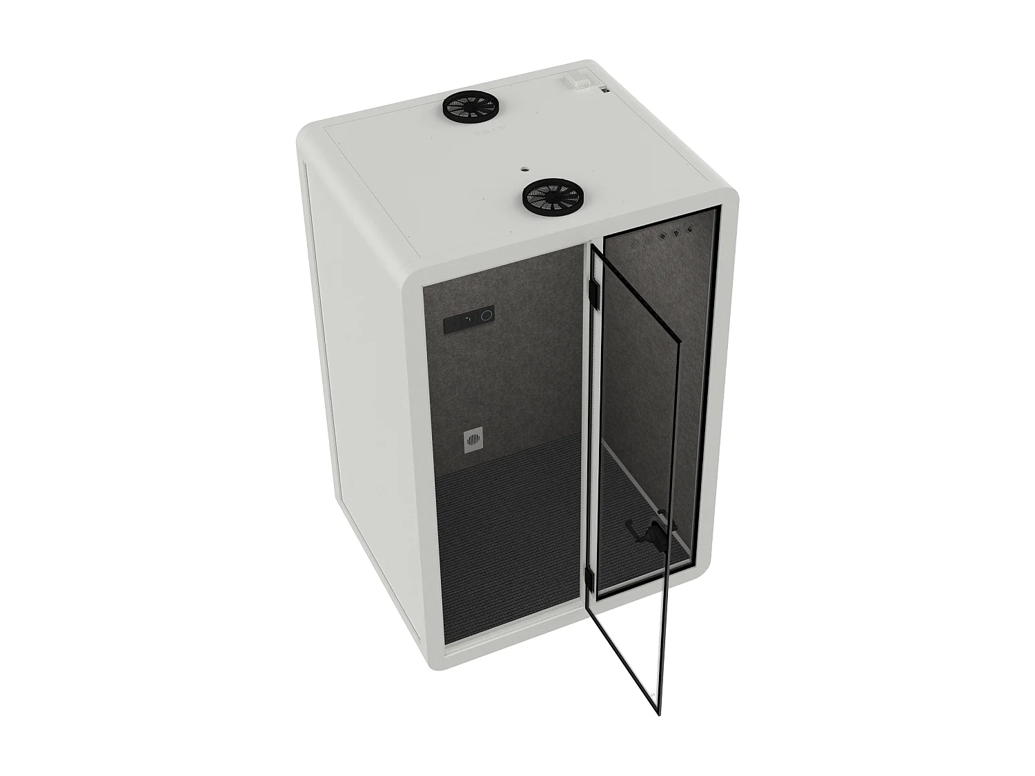 Cabine acoustique en aluminium et verre trempé - 2 personnes - Blanc - NABARU