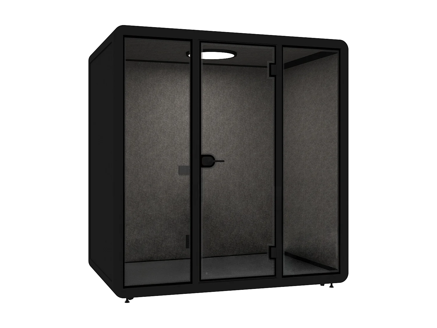 Cabine acoustique en aluminium et verre trempé - 4 personnes - Noir - NABARU