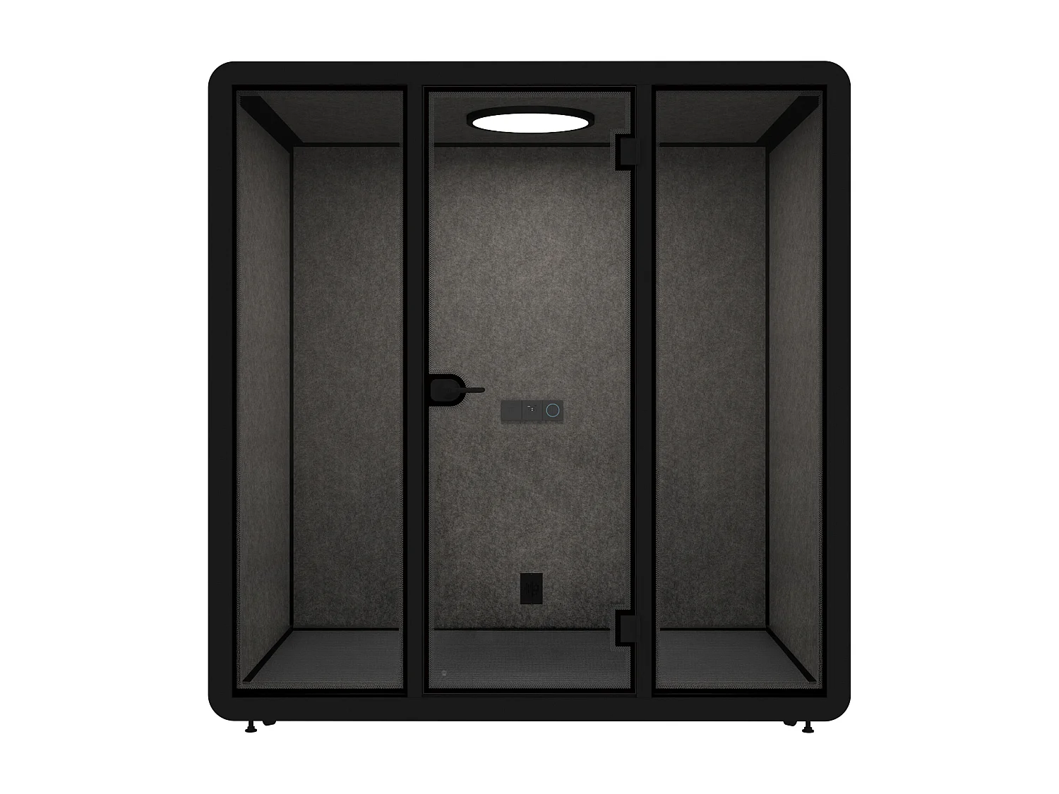 Cabine acoustique en aluminium et verre trempé - 4 personnes - Noir - NABARU