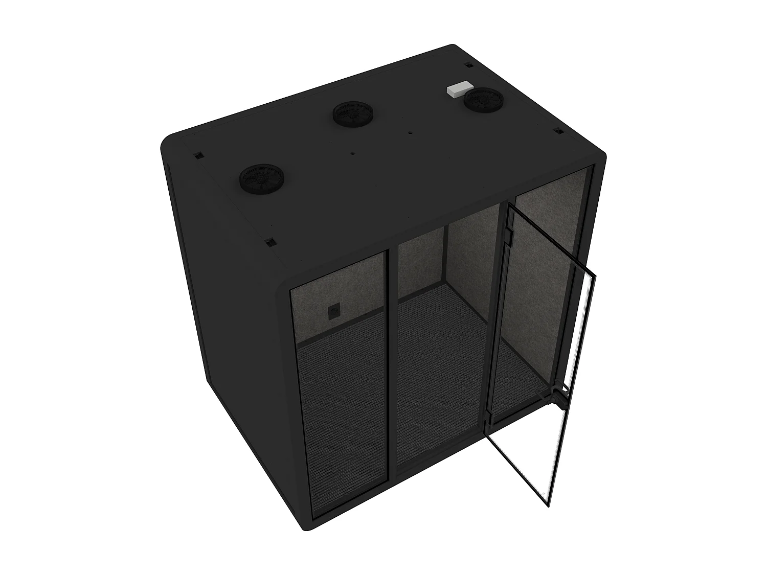 Cabine acoustique en aluminium et verre trempé - 4 personnes - Noir - NABARU