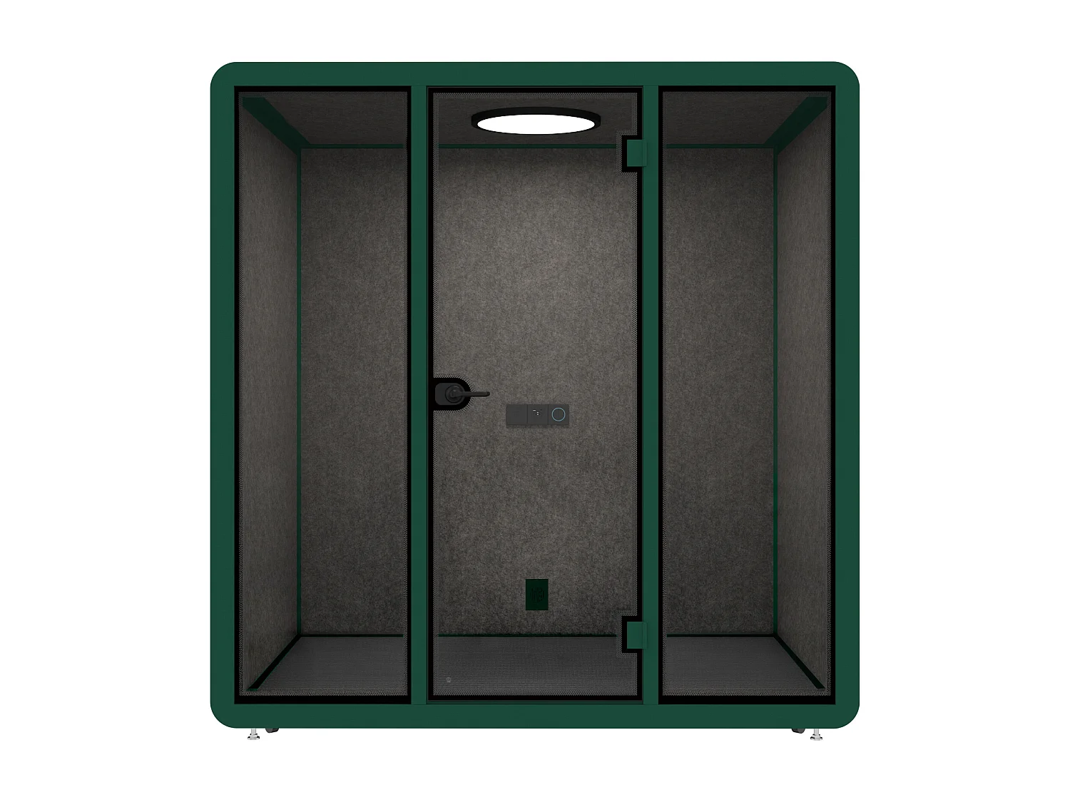 Cabine acoustique en aluminium et verre trempé - 4 personnes - Vert - NABARU