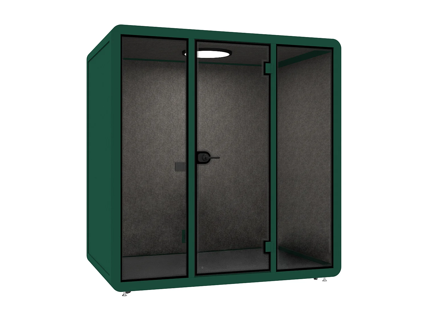 Cabine acoustique en aluminium et verre trempé - 4 personnes - Vert - NABARU