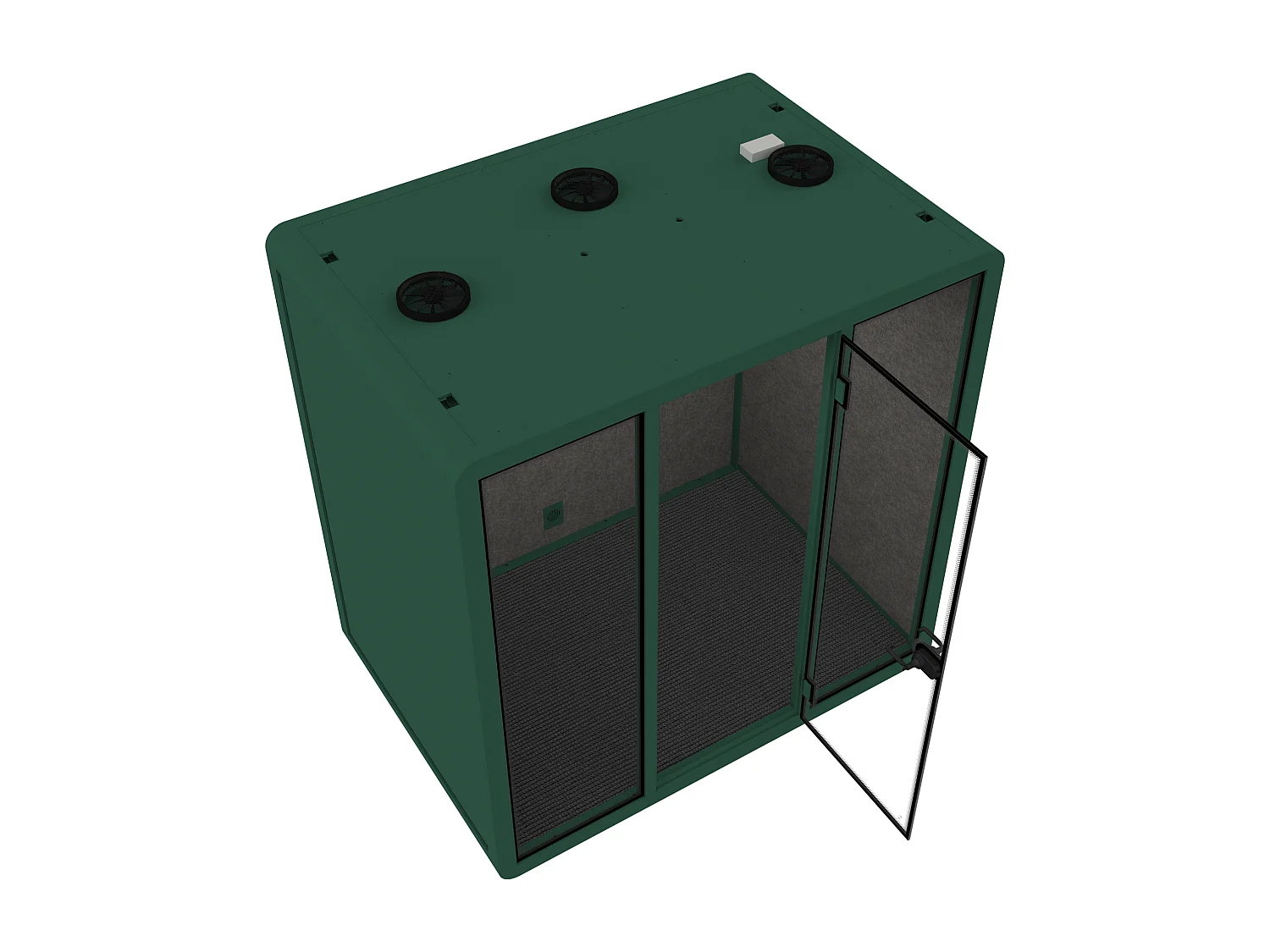 Cabine acoustique en aluminium et verre trempé - 4 personnes - Vert - NABARU