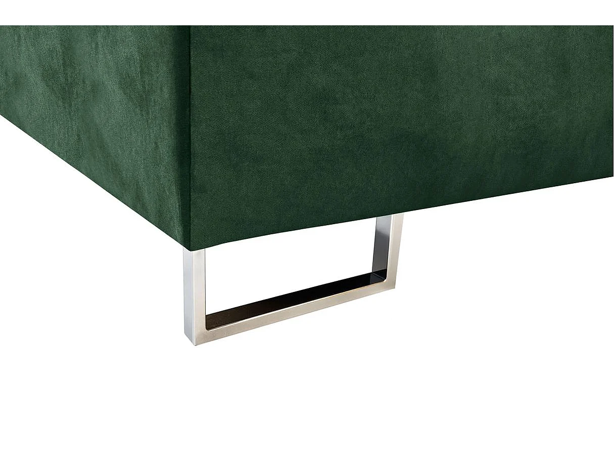 Canapé panoramique 6 places FLAVIO convertible avec 2 coffres en tissu - Vert