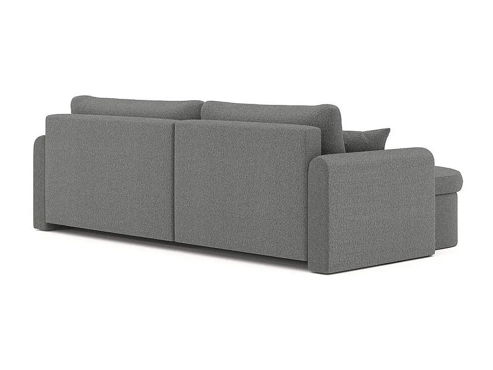 Canapé d'angle reversible convertible 4 places VERA en tissu bouclette - Gris anthracite