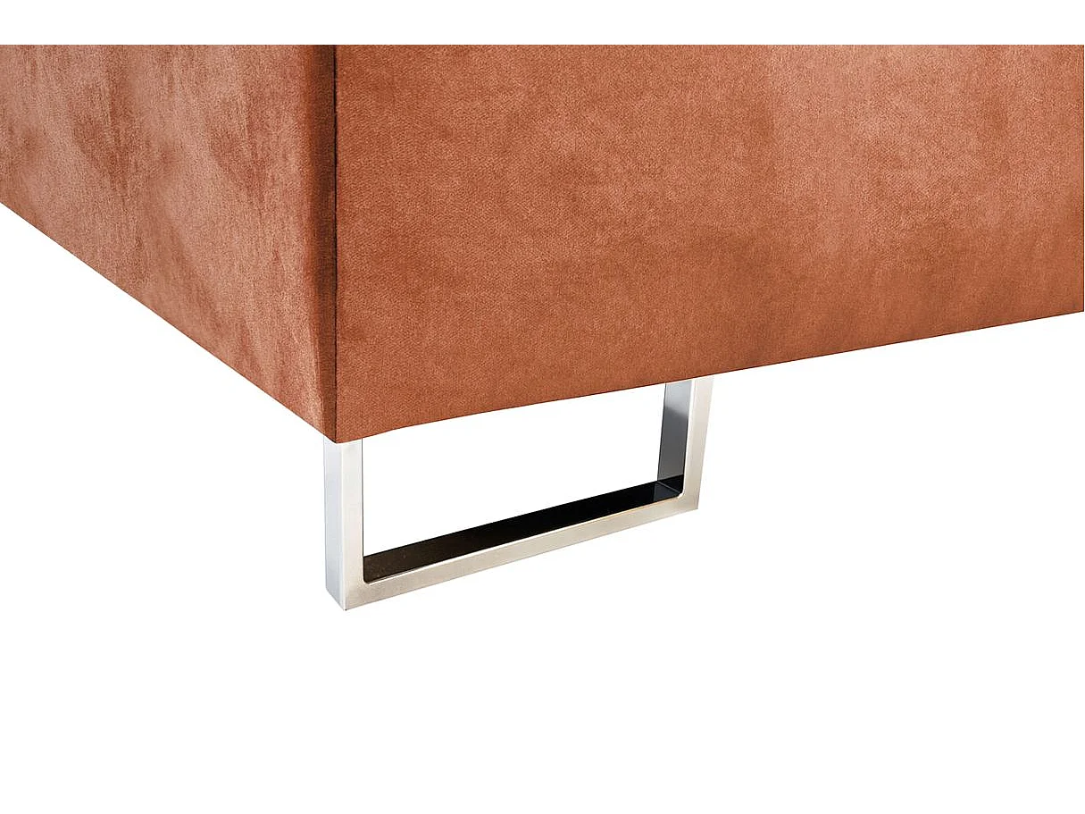 Canapé panoramique 6 places FLAVIO convertible avec 2 coffres en tissu - terracotta