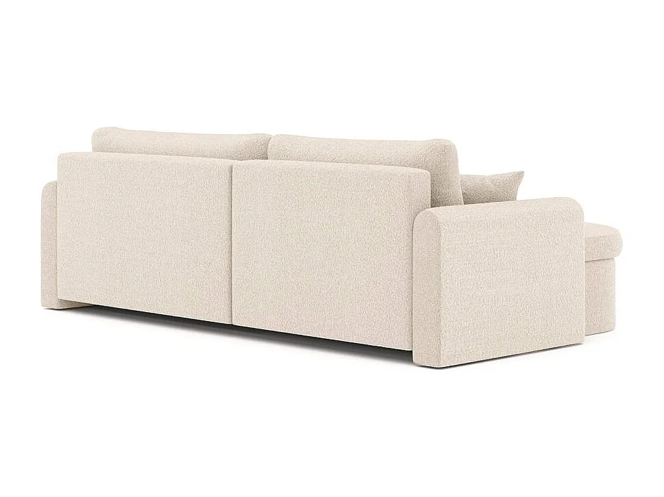 Canapé d'angle reversible convertible 4 places VERA en tissu bouclette - Blanc
