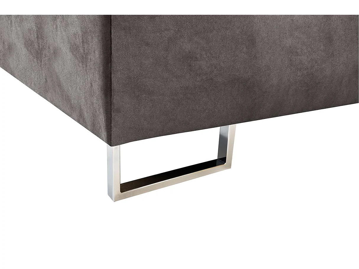 Canapé panoramique 6 places FLAVIO convertible avec 2 coffres en tissu - Gris moyen