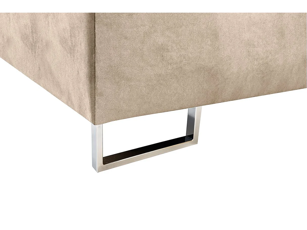 Canapé panoramique 6 places FLAVIO convertible avec 2 coffres en tissu - Beige