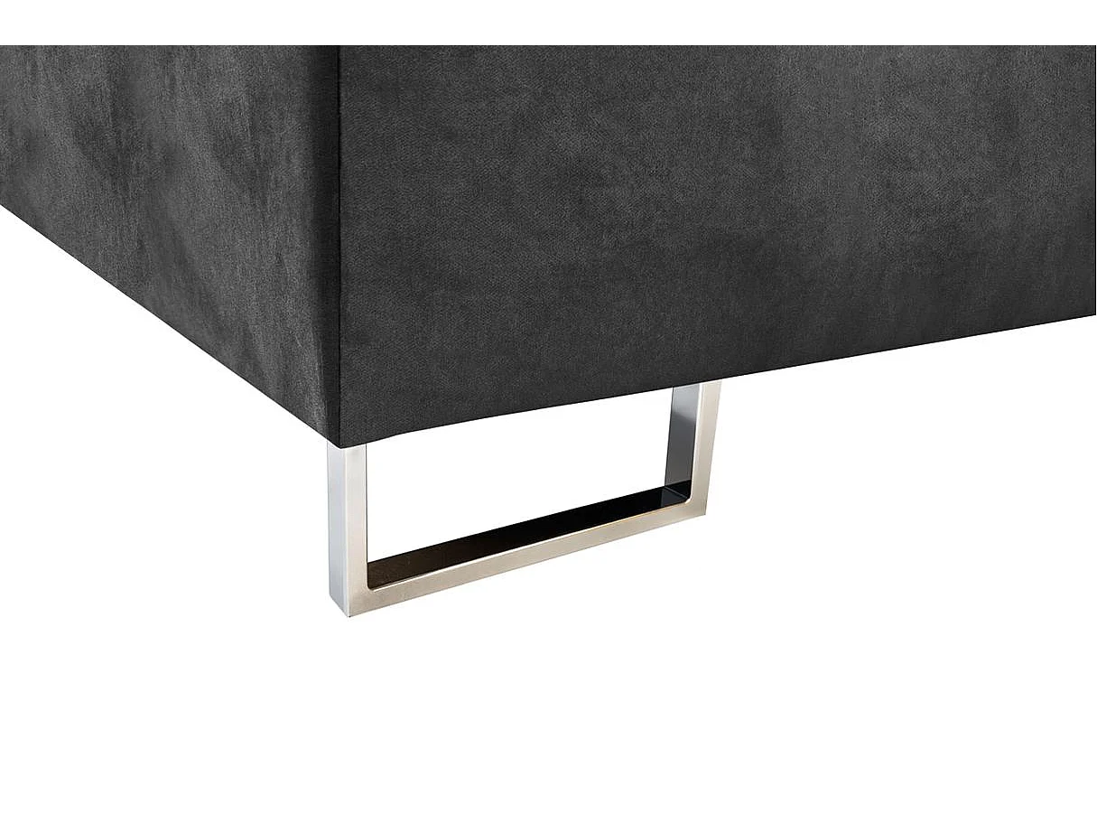 Canapé panoramique 6 places FLAVIO convertible avec 2 coffres en tissu - Gris anthracite