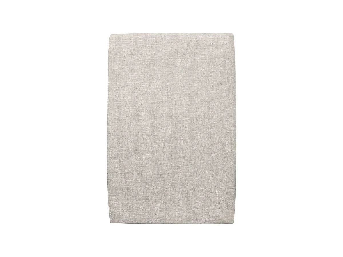 Lit 90x200cm avec tête de lit tapissier tissu et sommier tapissier Beige clair - Hauteur totale : 35cm