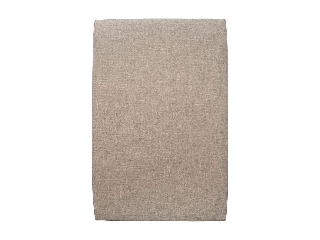 Lit 90x200cm avec tête de lit tapissier tissu et sommier tapissier beige brun - Hauteur totale : 35cm