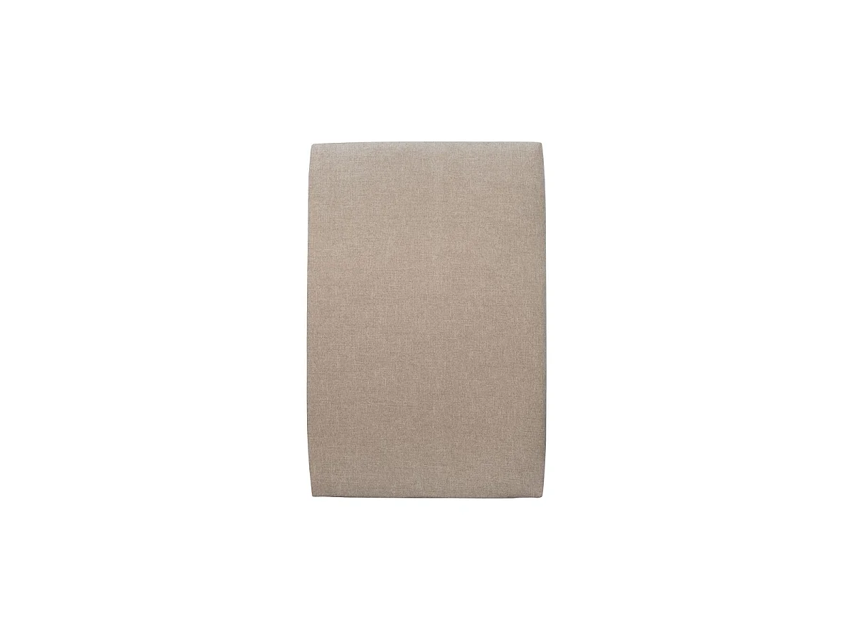 Lit 90x200cm avec tête de lit tapissier tissu et sommier tapissier beige brun - Hauteur totale : 35cm