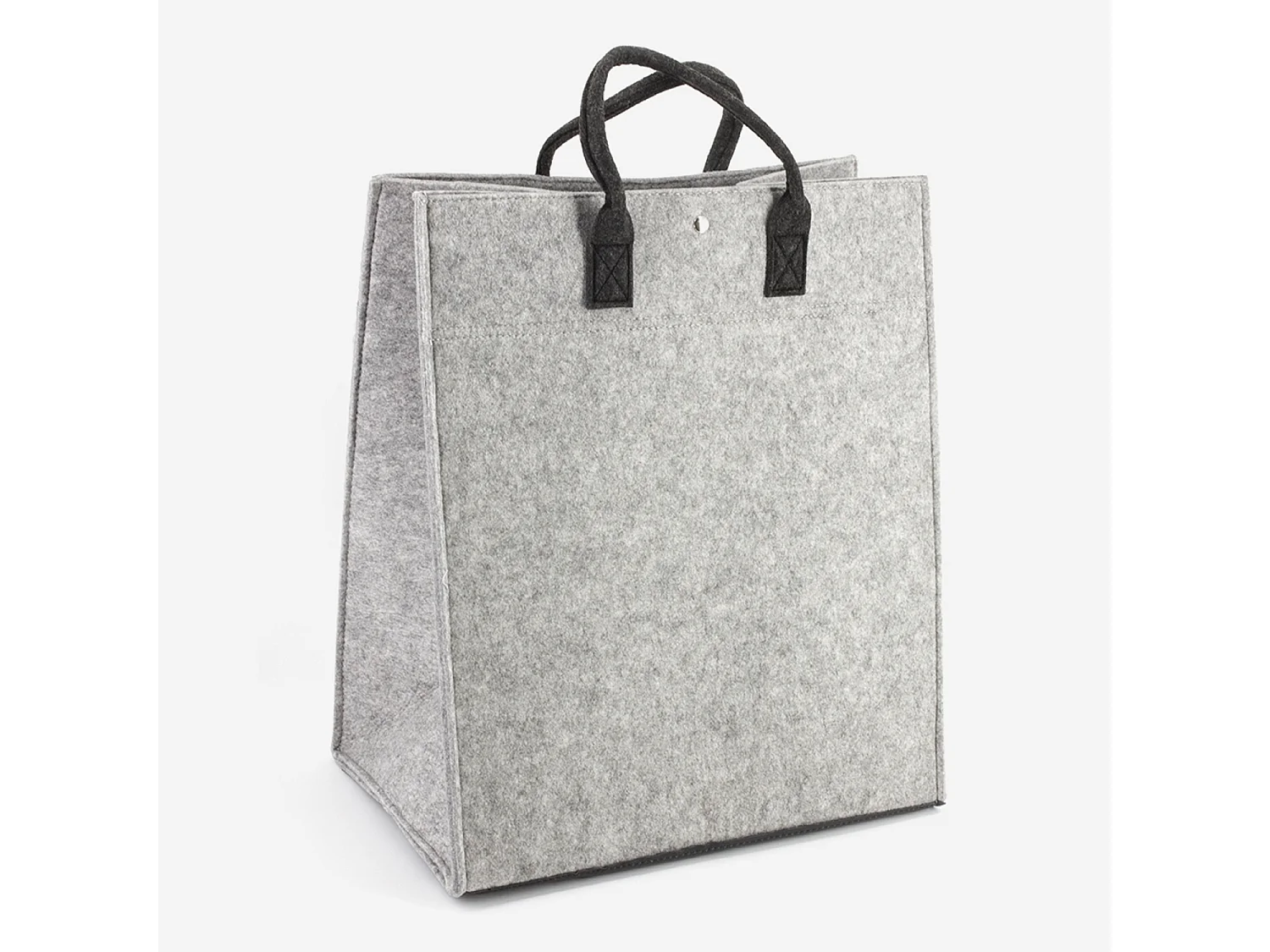 Panier à linge gris en polyester - Série Cadix - BATHBAZAAR