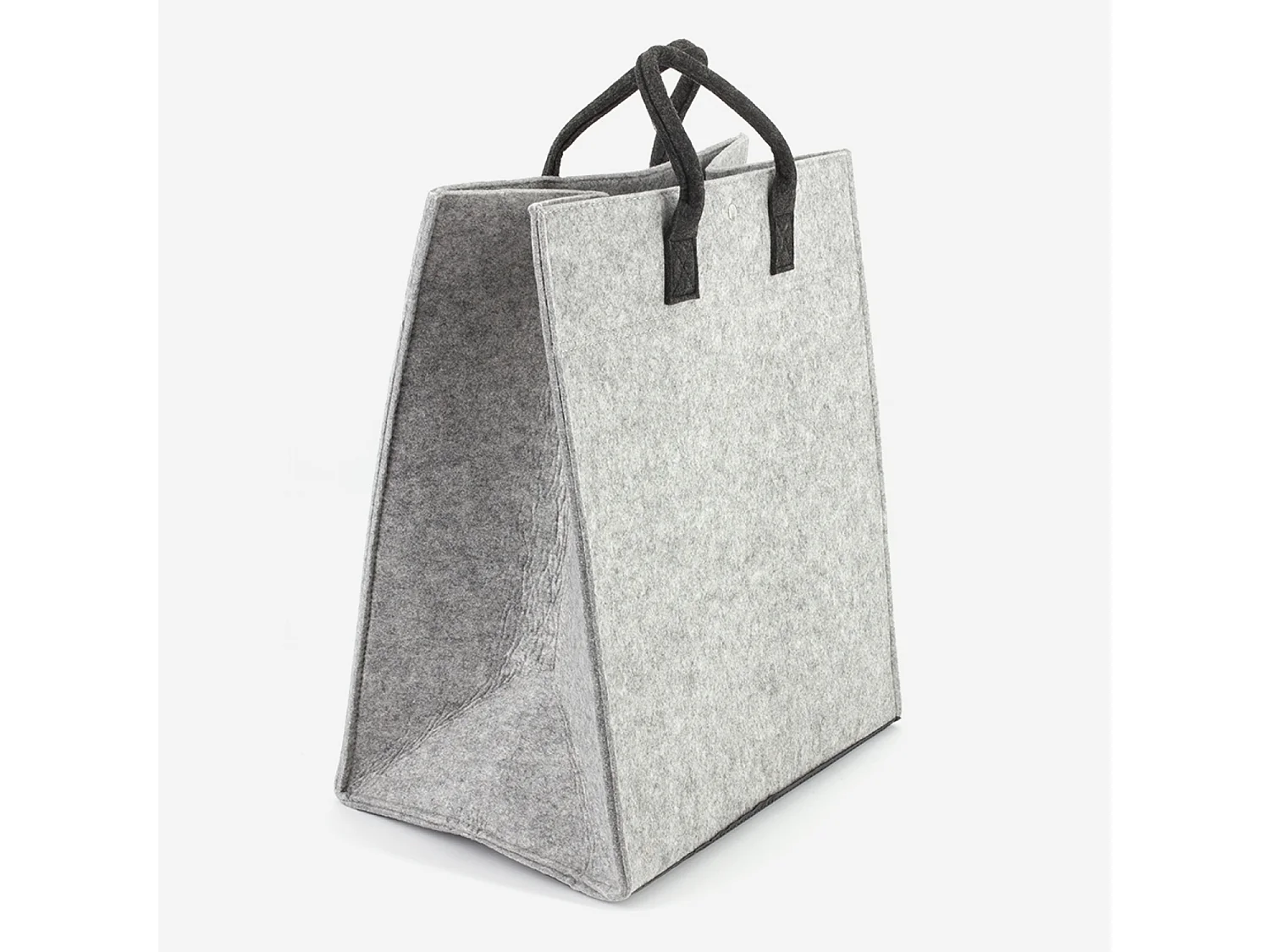 Panier à linge gris en polyester - Série Cadix - BATHBAZAAR