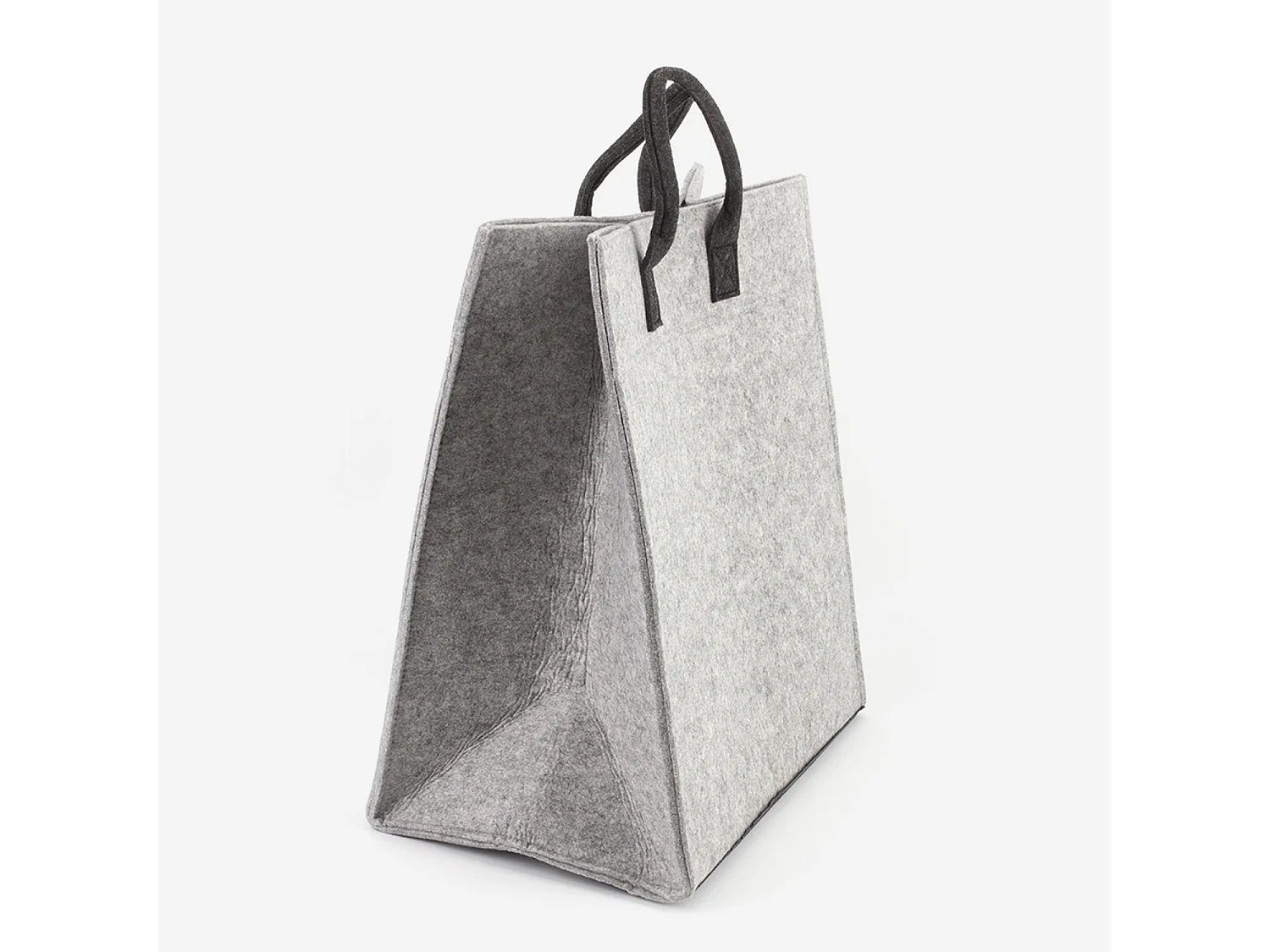 Panier à linge gris en polyester - Série Cadix - BATHBAZAAR
