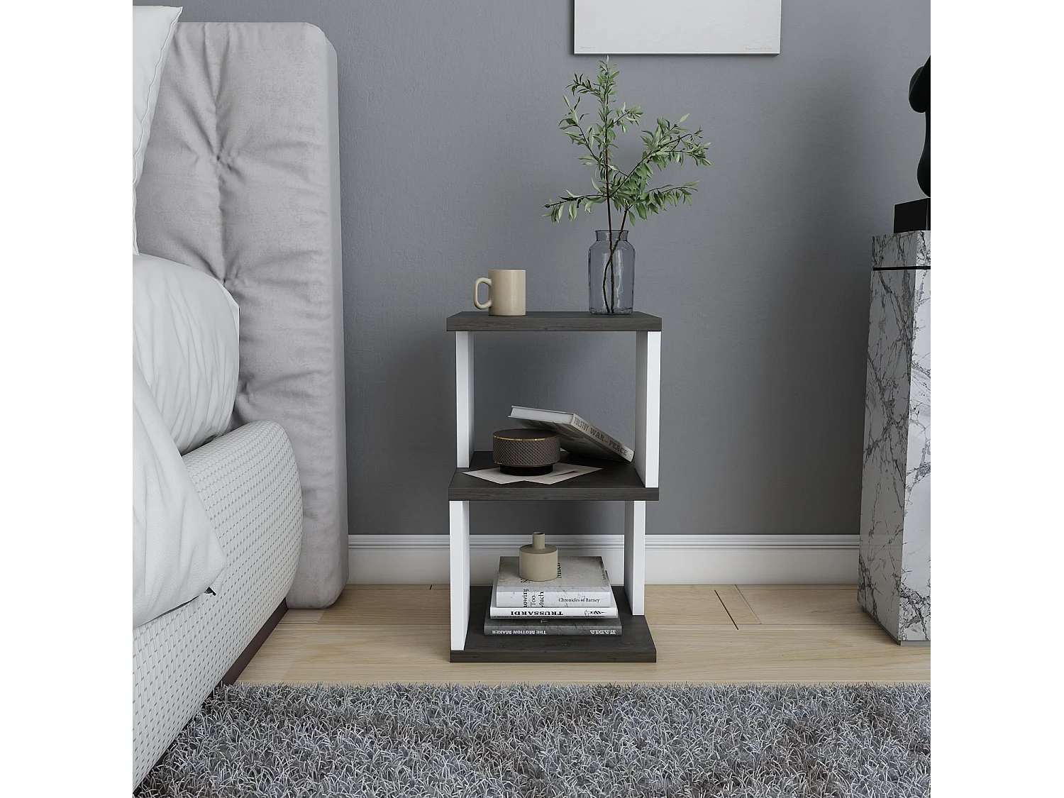 Table de chevet Carter - etagères ouvertes - table d'appoint