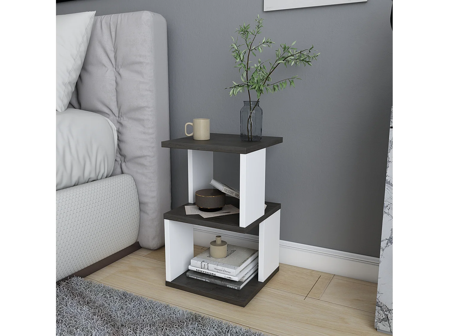 Table de chevet Carter - etagères ouvertes - table d'appoint