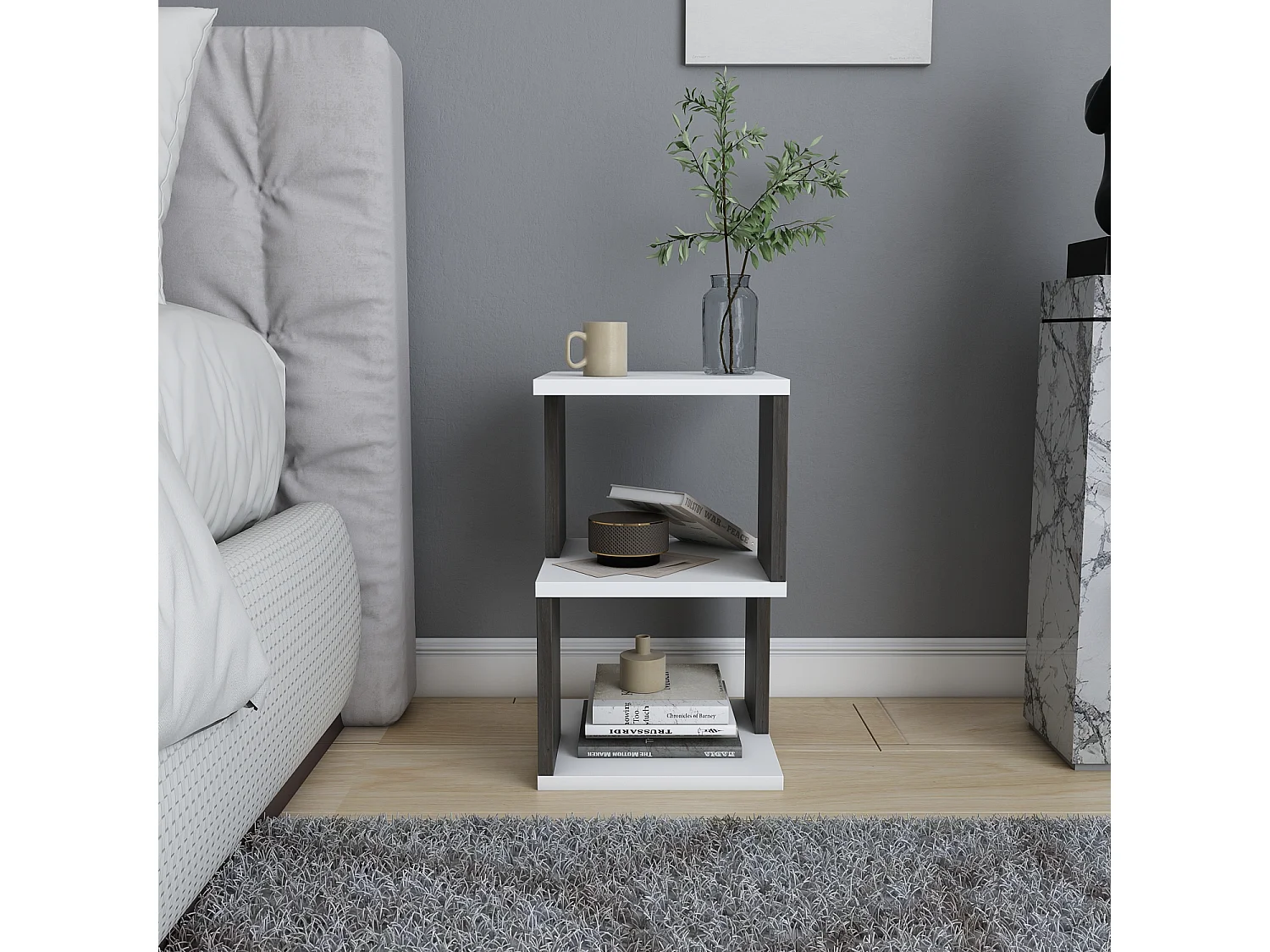 Table de chevet Carter  - etagères ouvertes - table d'appoint