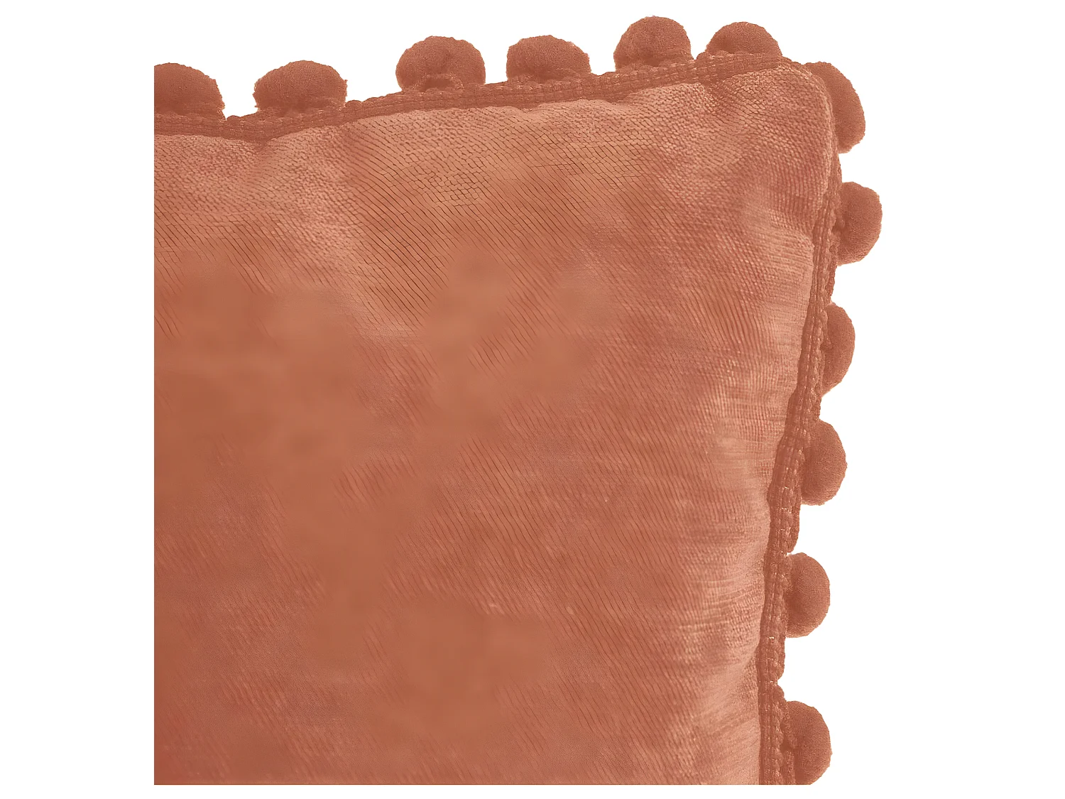 Coussin déhoussable avec Pompons Terracotta 40 x 40 cm