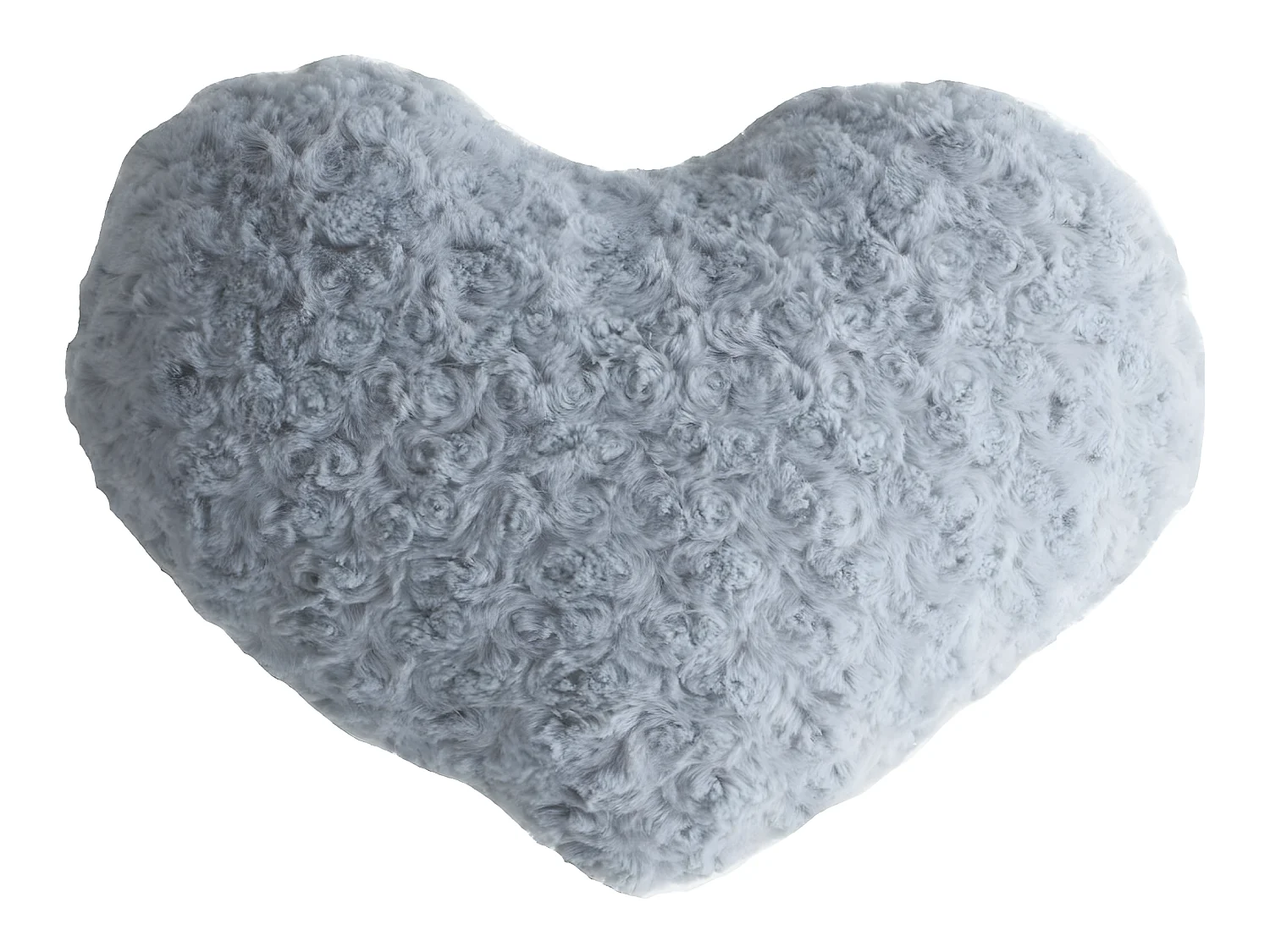 Coussin Coeur Bouclette Gris clair