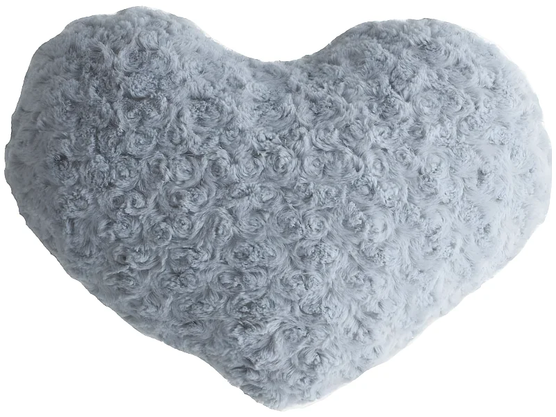 Coussin Coeur Bouclette Gris clair