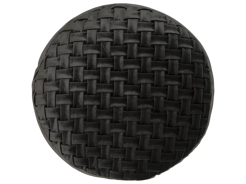 Coussin de Sol en Velours Gris ardoise effet tressé  D 40 cm