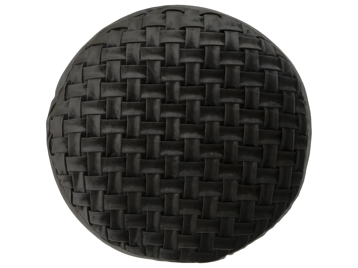 Coussin de Sol en Velours Gris ardoise effet tressé  D 40 cm