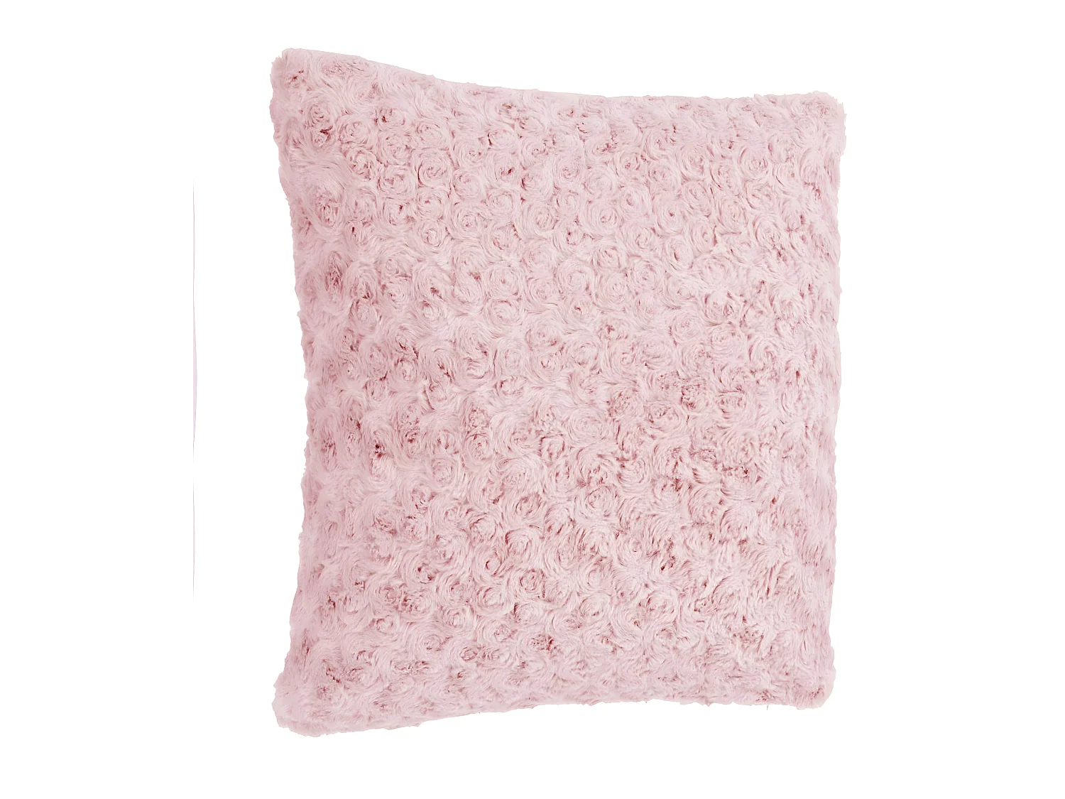 Coussin déhoussable en Fourrure Bouclée Rose 45 x 45 cm