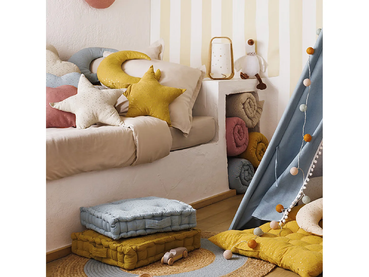 Coussin décoratif Étoile Berlingot Bleu 40 x 40 cm