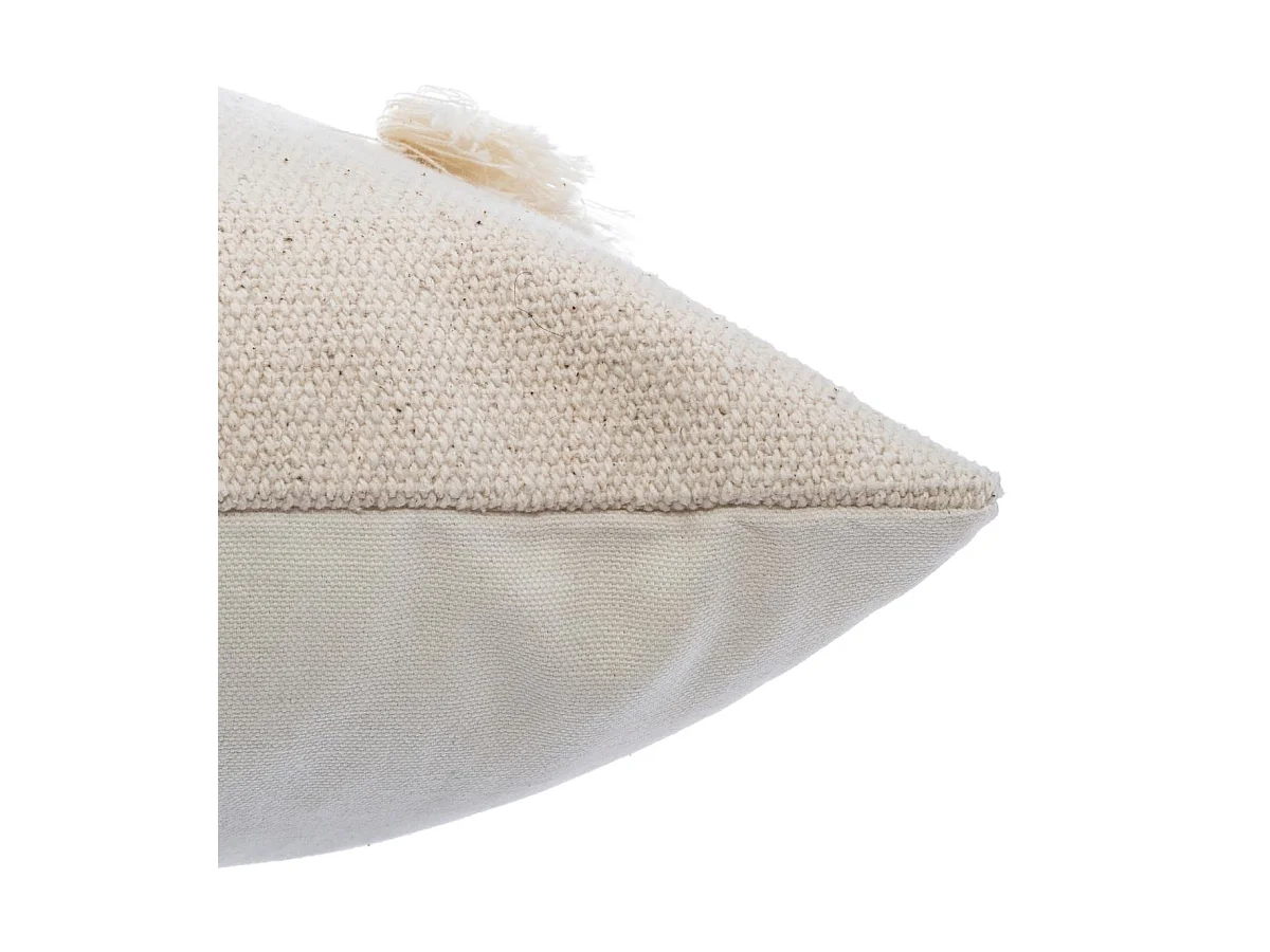 Housse de Coussin imprimé Ethnique avec Pompons 40 x 40 cm