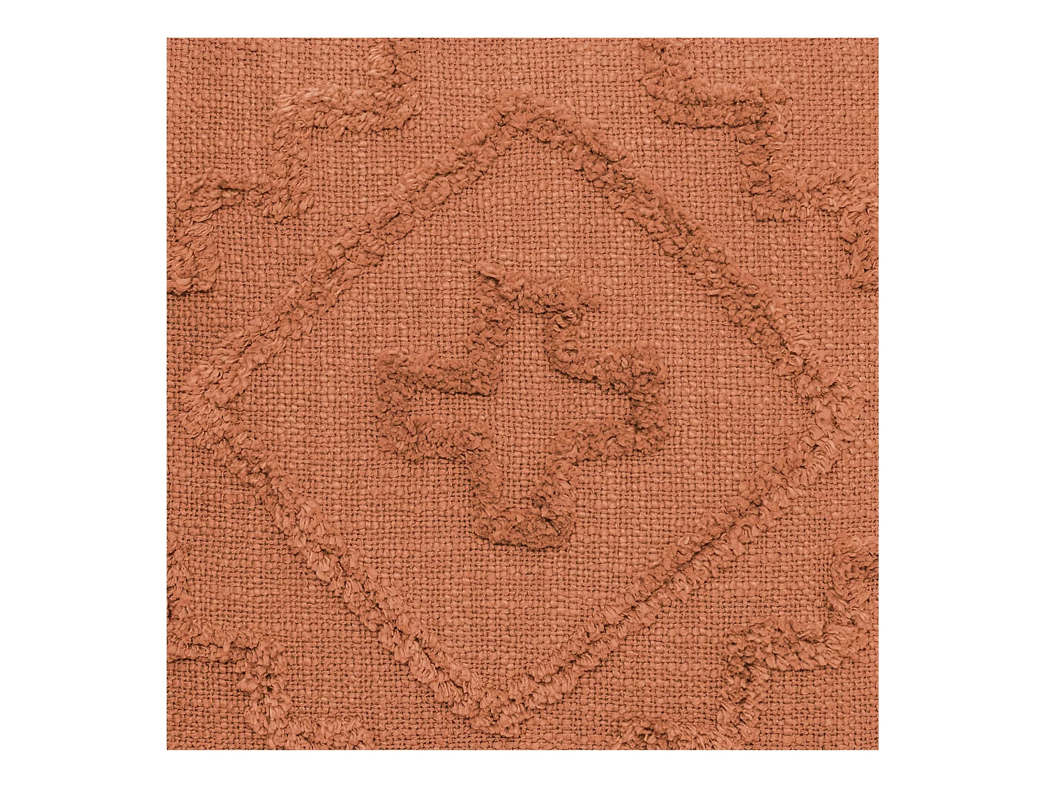 Coussin déhoussable Inca en Coton Tufté Terracotta 40 x 40 cm