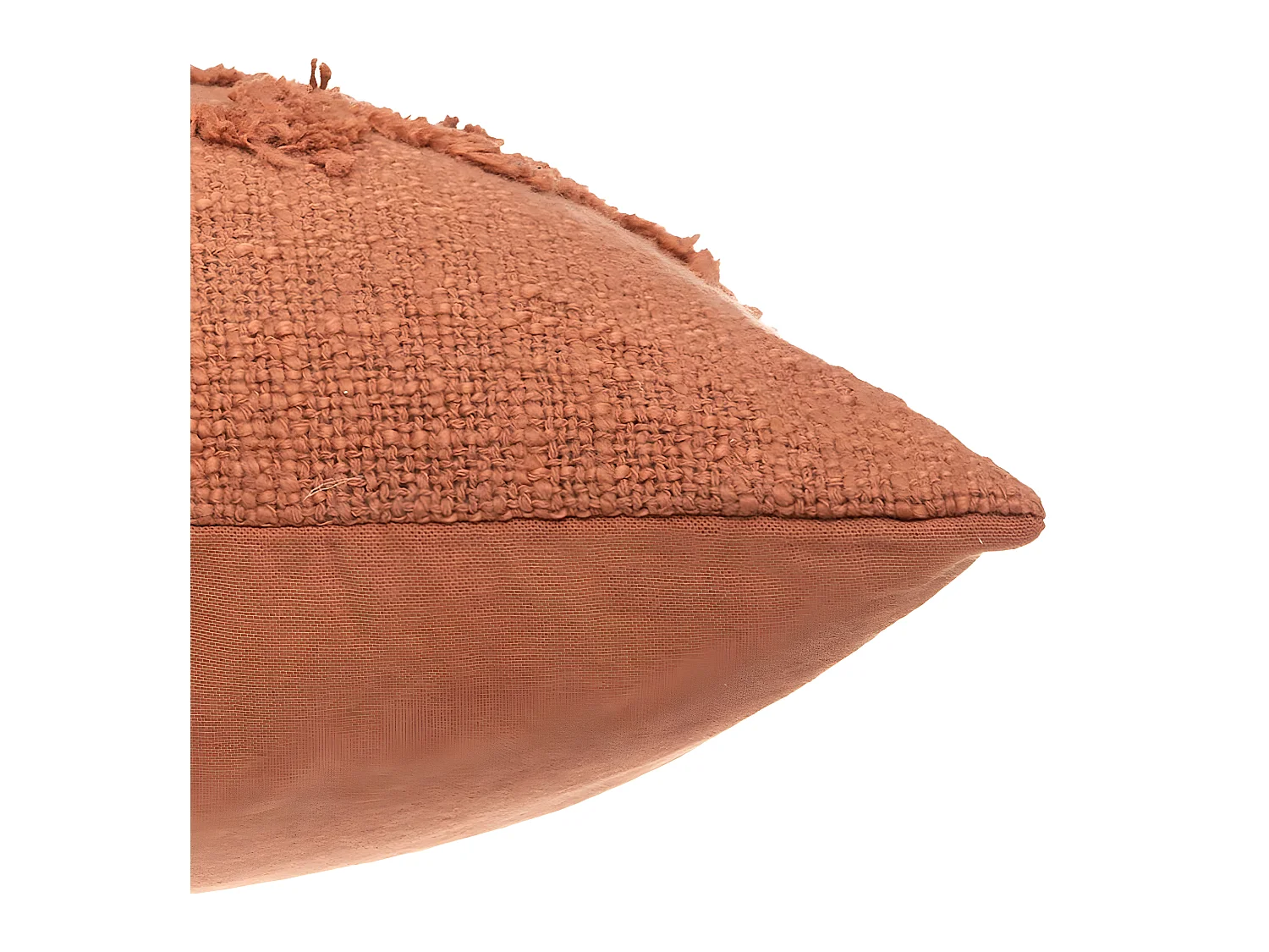 Coussin déhoussable Inca en Coton Tufté Terracotta 40 x 40 cm