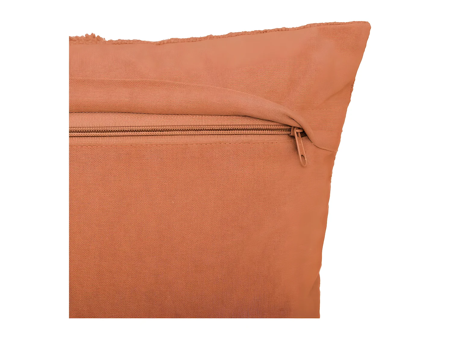 Coussin déhoussable Inca en Coton Tufté Terracotta 40 x 40 cm