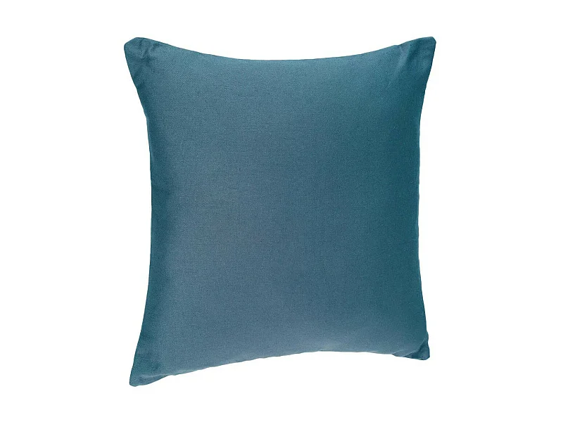 Coussin déhoussable en Coton Bleu canard 38 x 38 cm