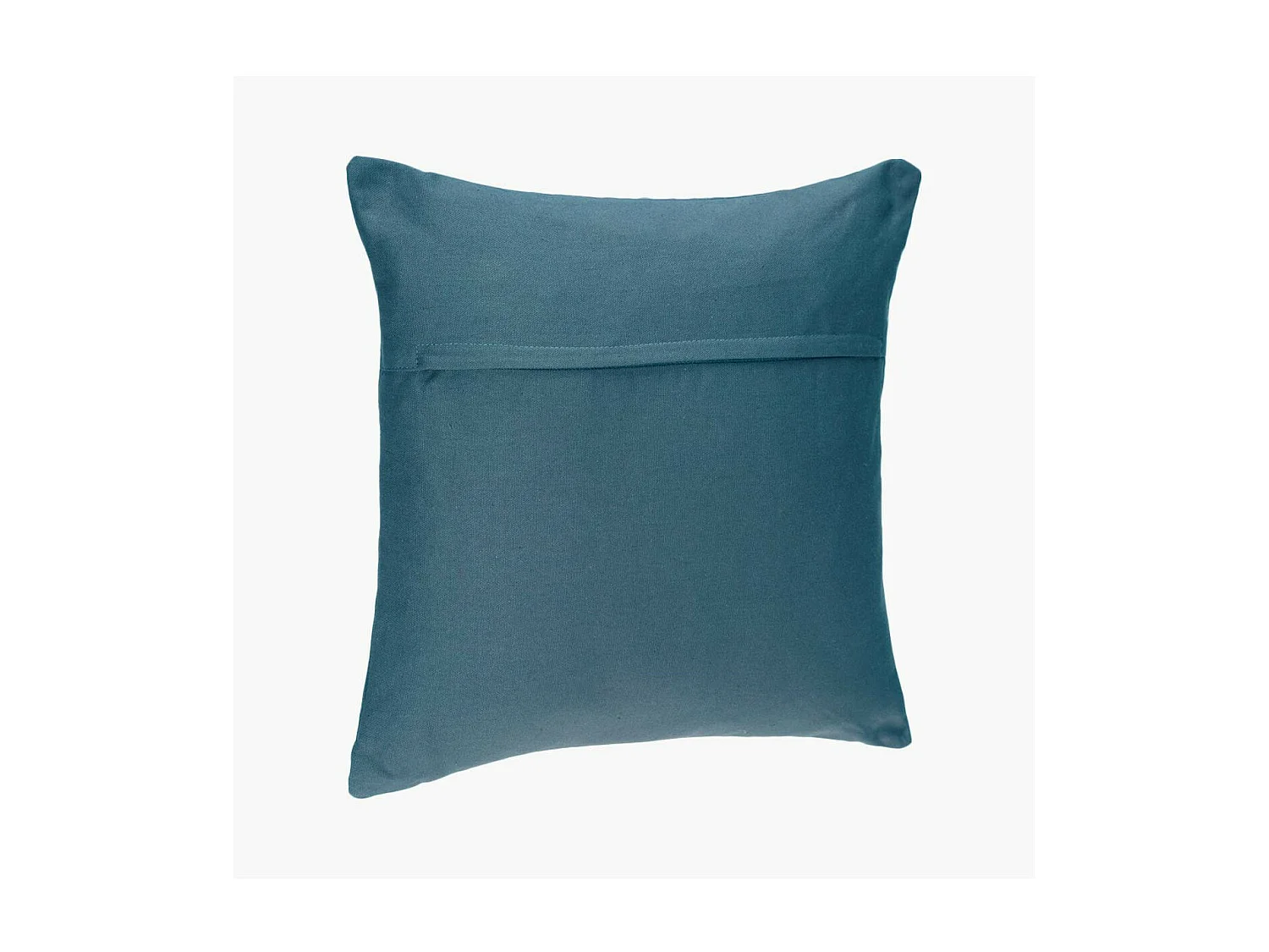 Coussin déhoussable en Coton Bleu canard 38 x 38 cm